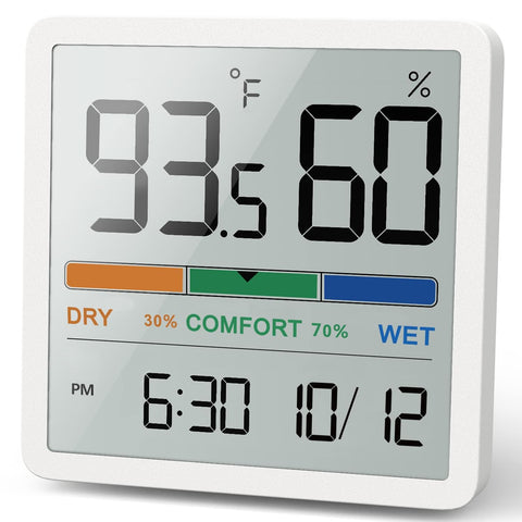 NOKLEAD Indoor Hygrometer front view with clear temperature and humidity readout for quick room checks