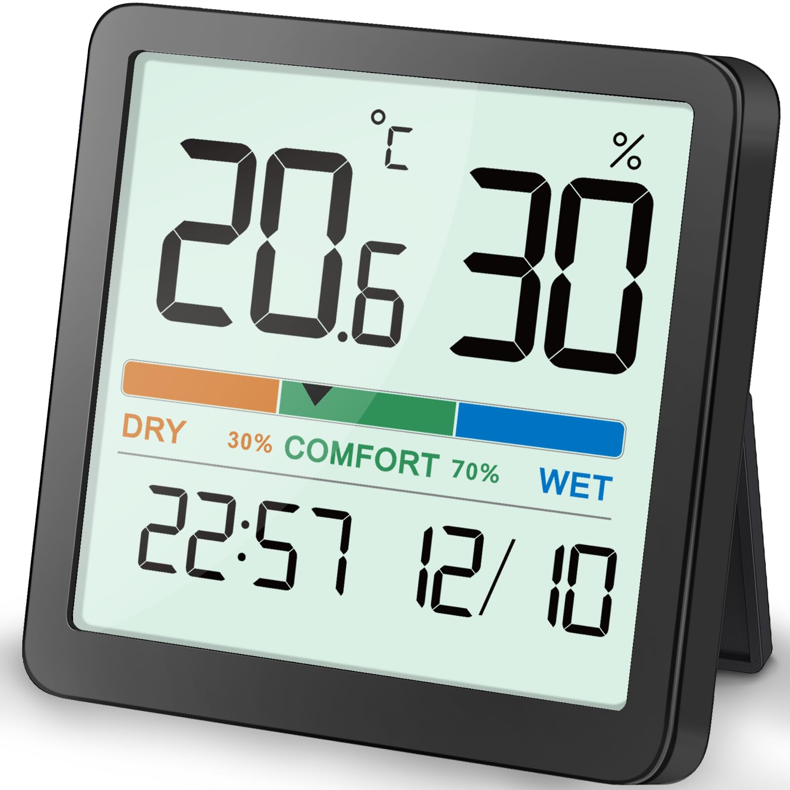 NOKLEAD indoor thermometer hygrometer front view for precise room readings.