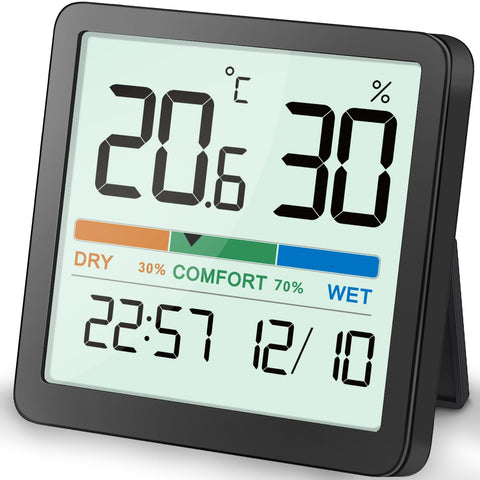 NOKLEAD indoor thermometer hygrometer front view for precise room readings.