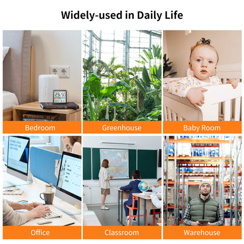 NOKLEAD ideal for nursery and office monitoring of room conditions.