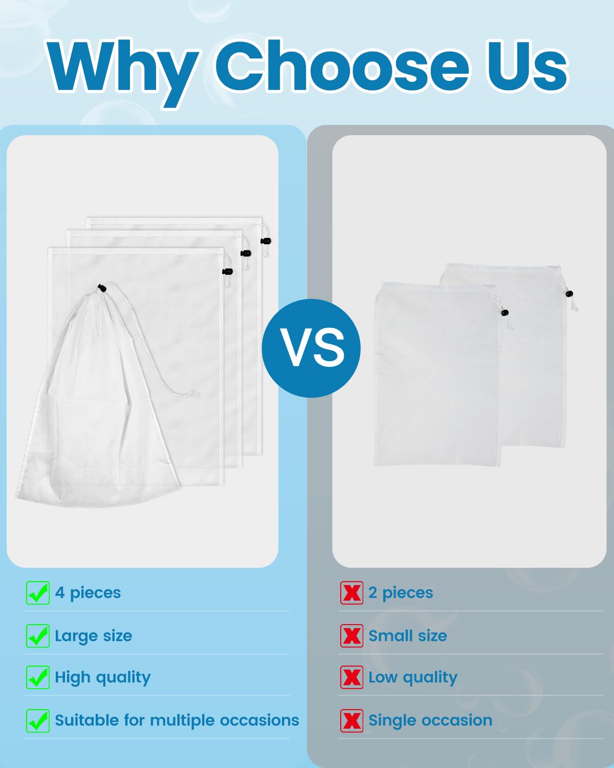 NOKOGMT nylon material image, tear-resistant bag designed for repeated pool cleanings.