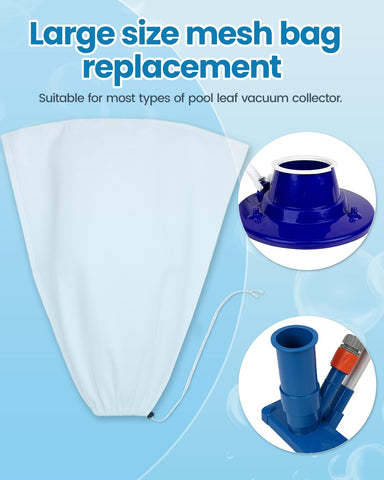 NOKOGMT pool vacuum bag drawstring close-up, secure fit reduces slips during cleaning.