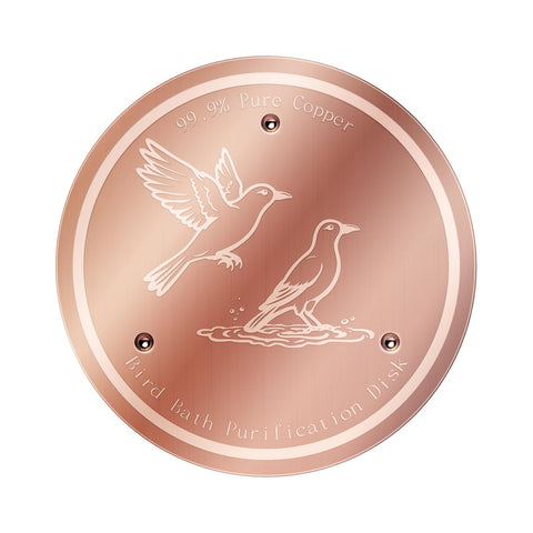 NOKOXIN Bird Bath Copper Disk keeps water clearer through copper purification.