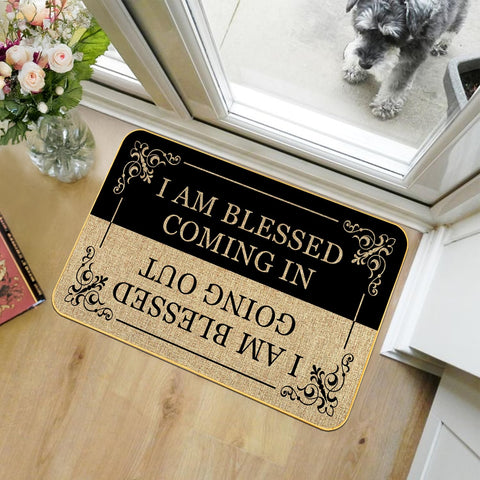 Nokqnup blessed welcome mat 17x29 inches adds curb appeal and seasonal charm.