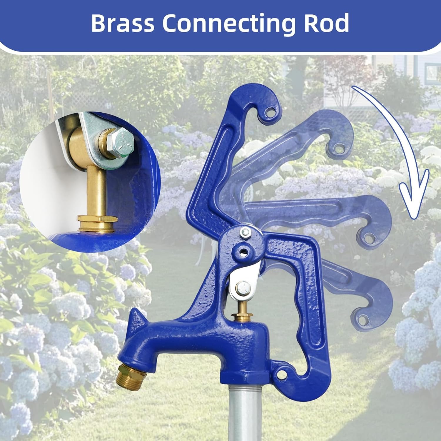 Noliven frost-proof yard hydrant 3/4 inch connection close-up.