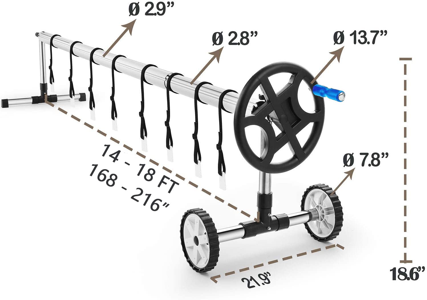 Nollapo adjustable tube system adapts from 6 to 18 feet