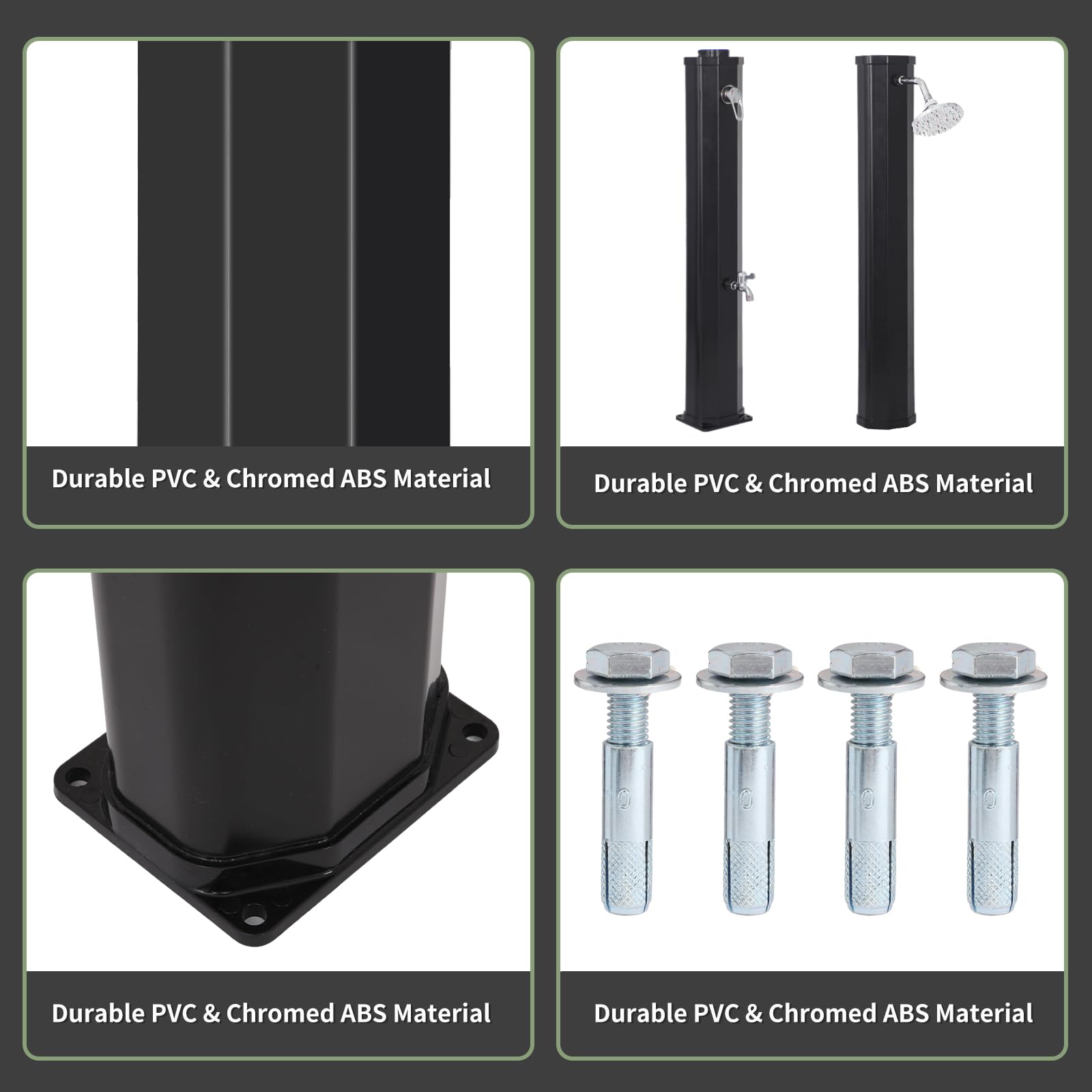 Nollapo included hardware and mounting kit for easy installation on solid surfaces