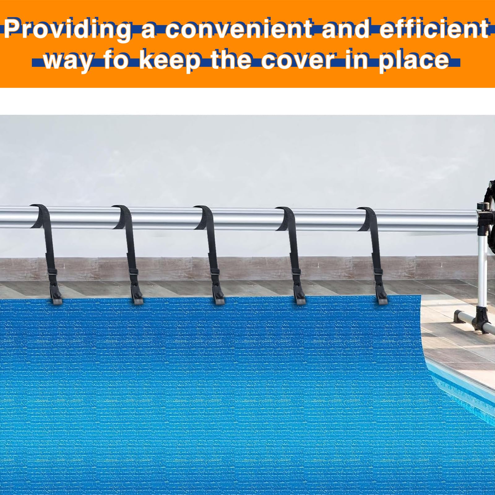 Nollapo reel installed on a pool with cover attached
