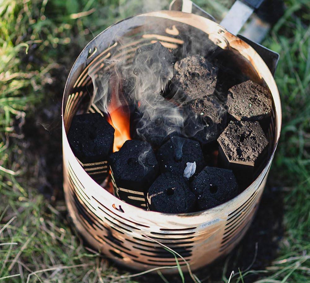 Nomad Fire high-heat charcoal flame-ready for searing