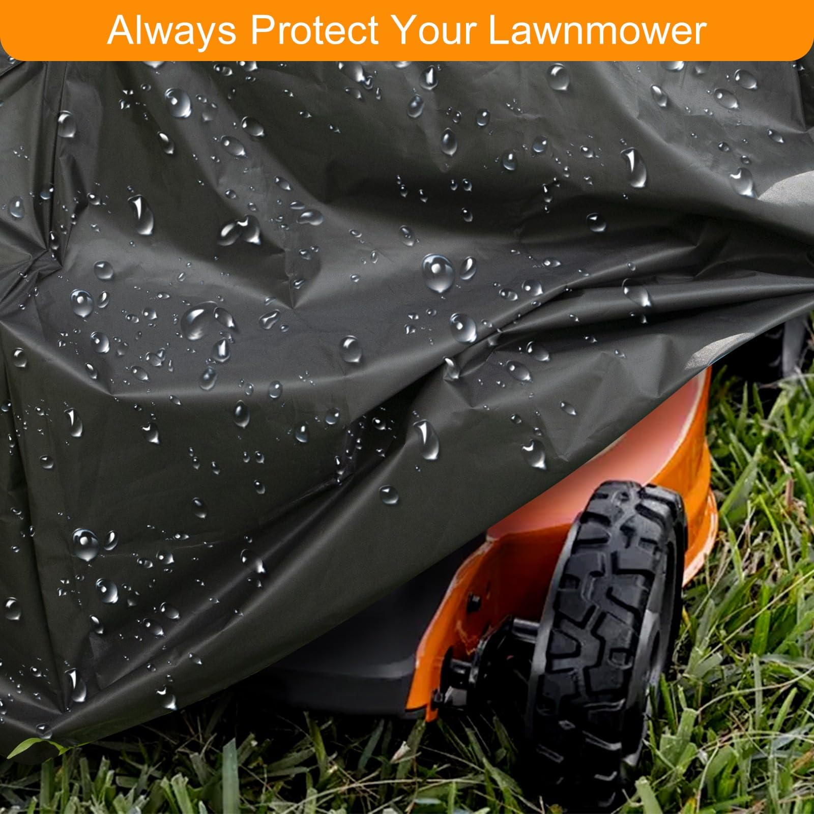 nominou all-weather lawn mower cover protecting against sun, rain, and wind
