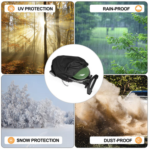 nomiou grill cover wind-resistant design with double straps stays in place during gusts.