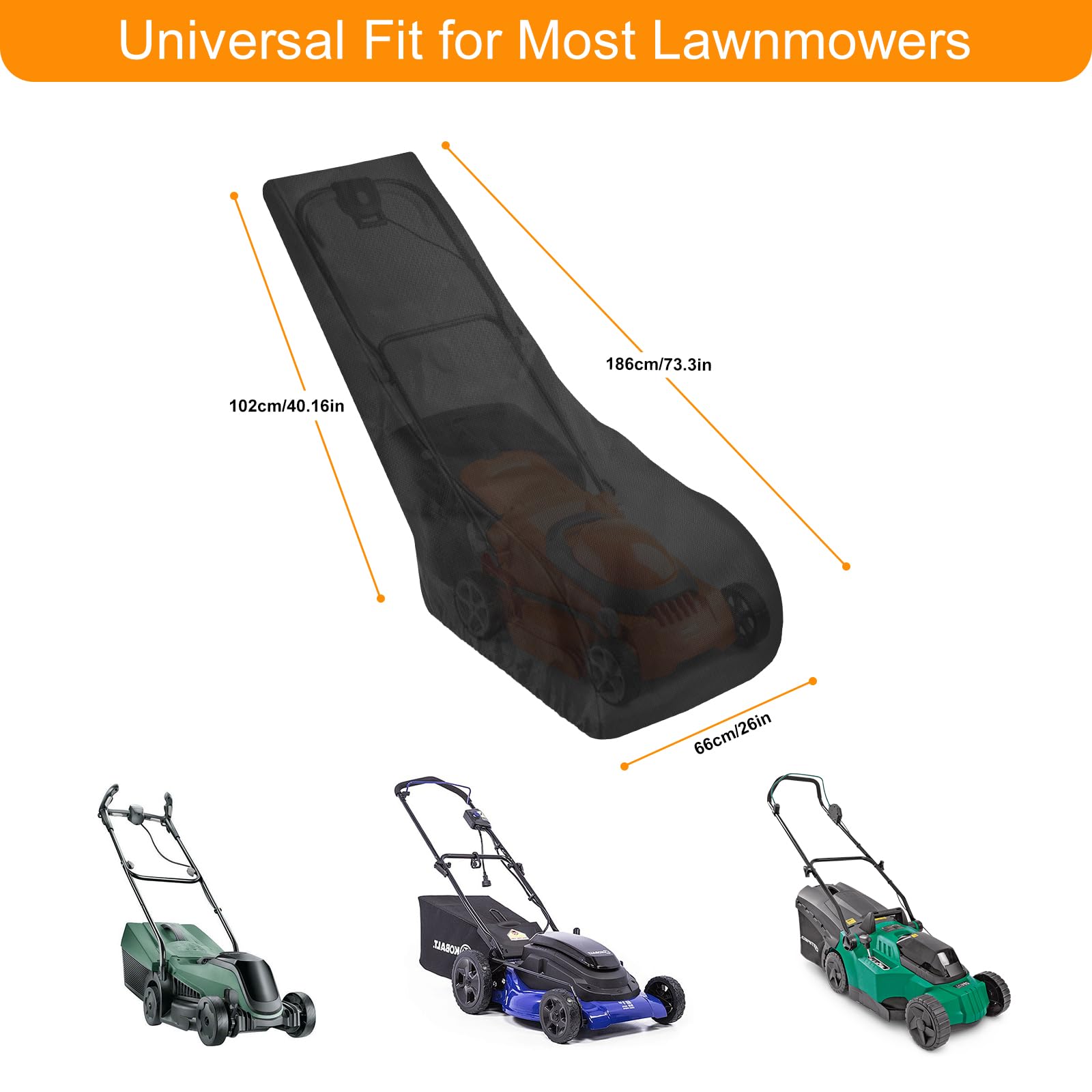 nomiou lawn mower cover waterproof inside coating shields mower from rain and moisture
