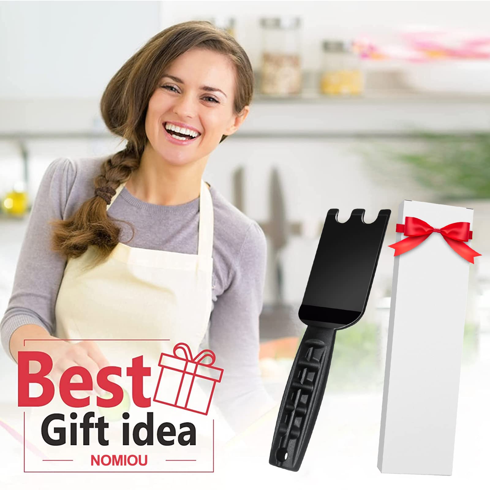 nomiou panini grill-ready scraper cleans grooves after grilling vegetables