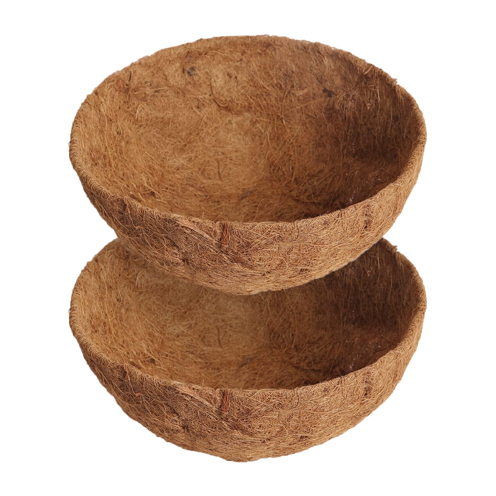 Nongcunren 24-inch round coco liner two-pack front view ready for planter replacement.