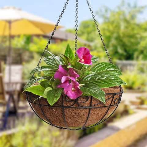 Nongcunren two-pack liner installed in a hanging planter.