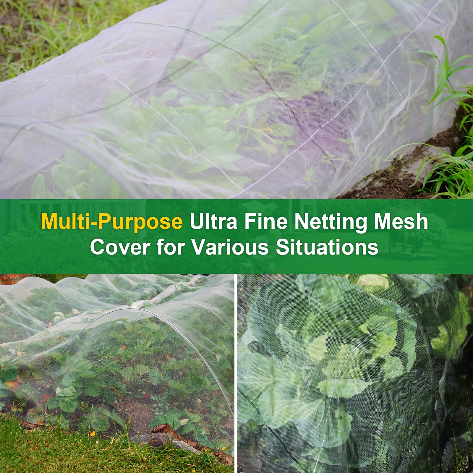 Transparent NONMON mesh remains visible during watering and feeding.