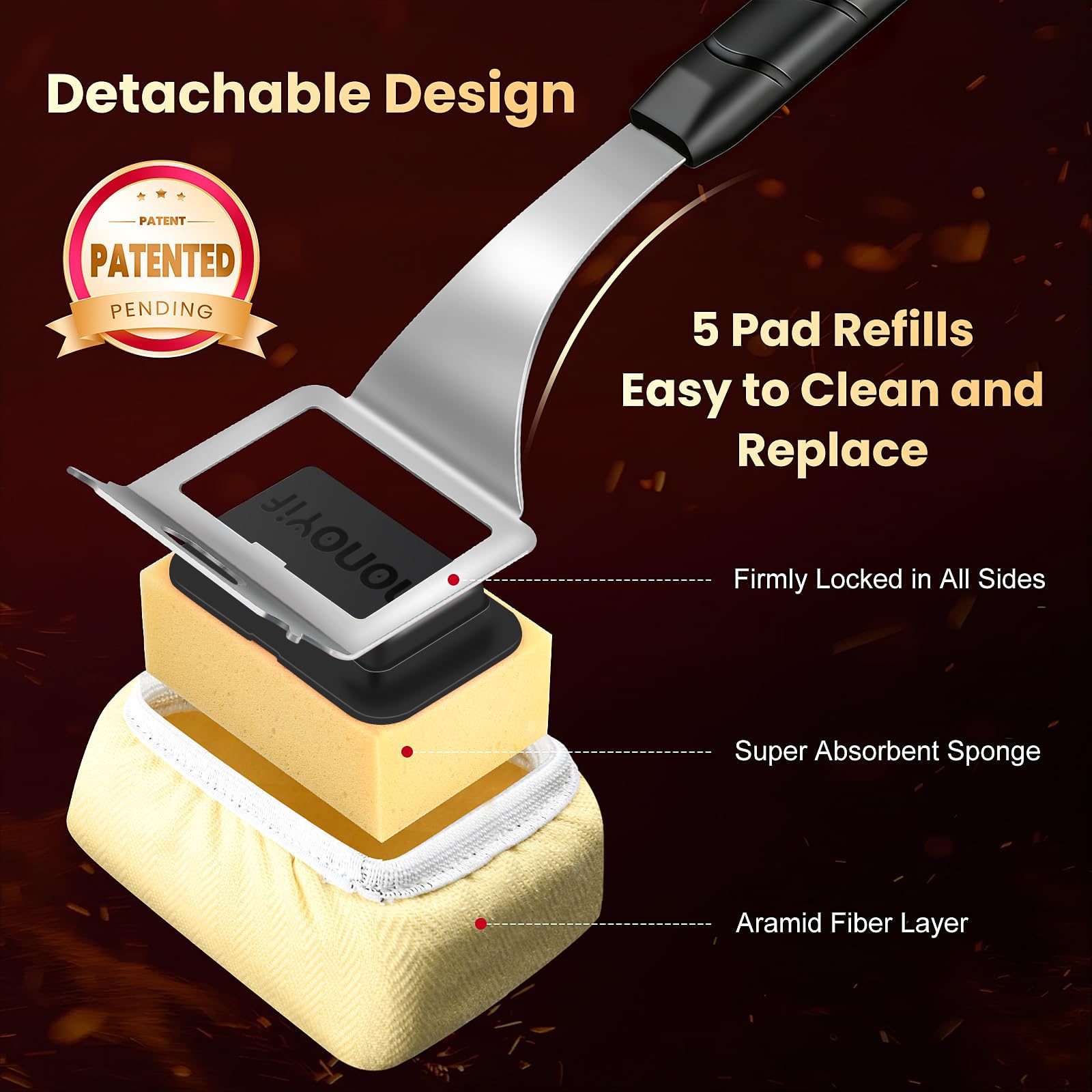 nonoYif steam cleaning action melts grime for easier scrubbing