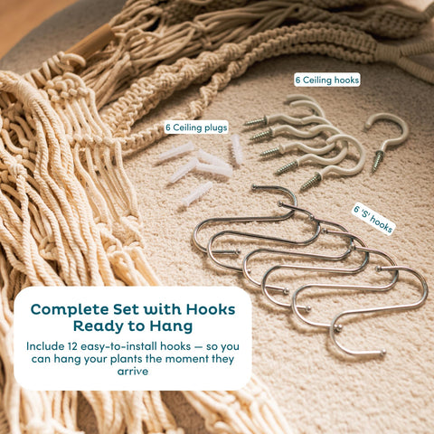 Nook Theory cream macrame plant hangers set forming cohesive boho decor