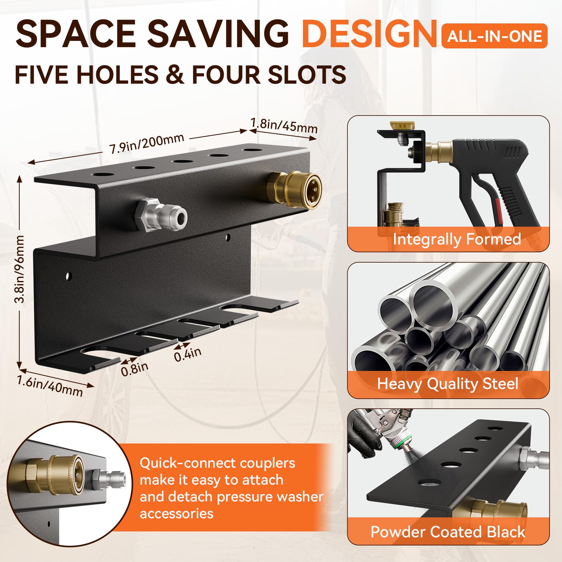 NOORSUMD foam-cannon holder wall mount secures foam gun for efficient car washing sessions.