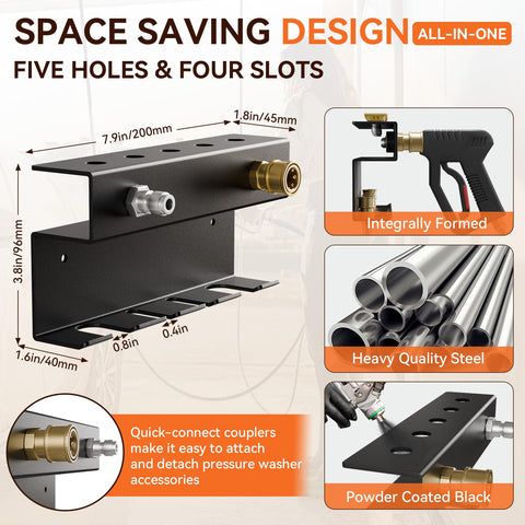 NOORSUMD foam-cannon holder wall mount secures foam gun for efficient car washing sessions.