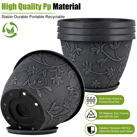 Nooulap drainage-hole saucer 16-inch pot keeps excess water away from roots.