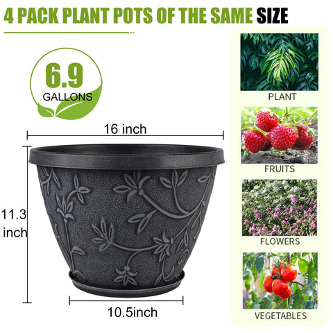 Nooulap modern-decor 16-inch pot brings a refined touch to indoor gardens.