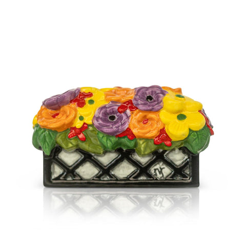 Nora Fleming Love Blooms Here window box mini adds spring charm to any shelf.