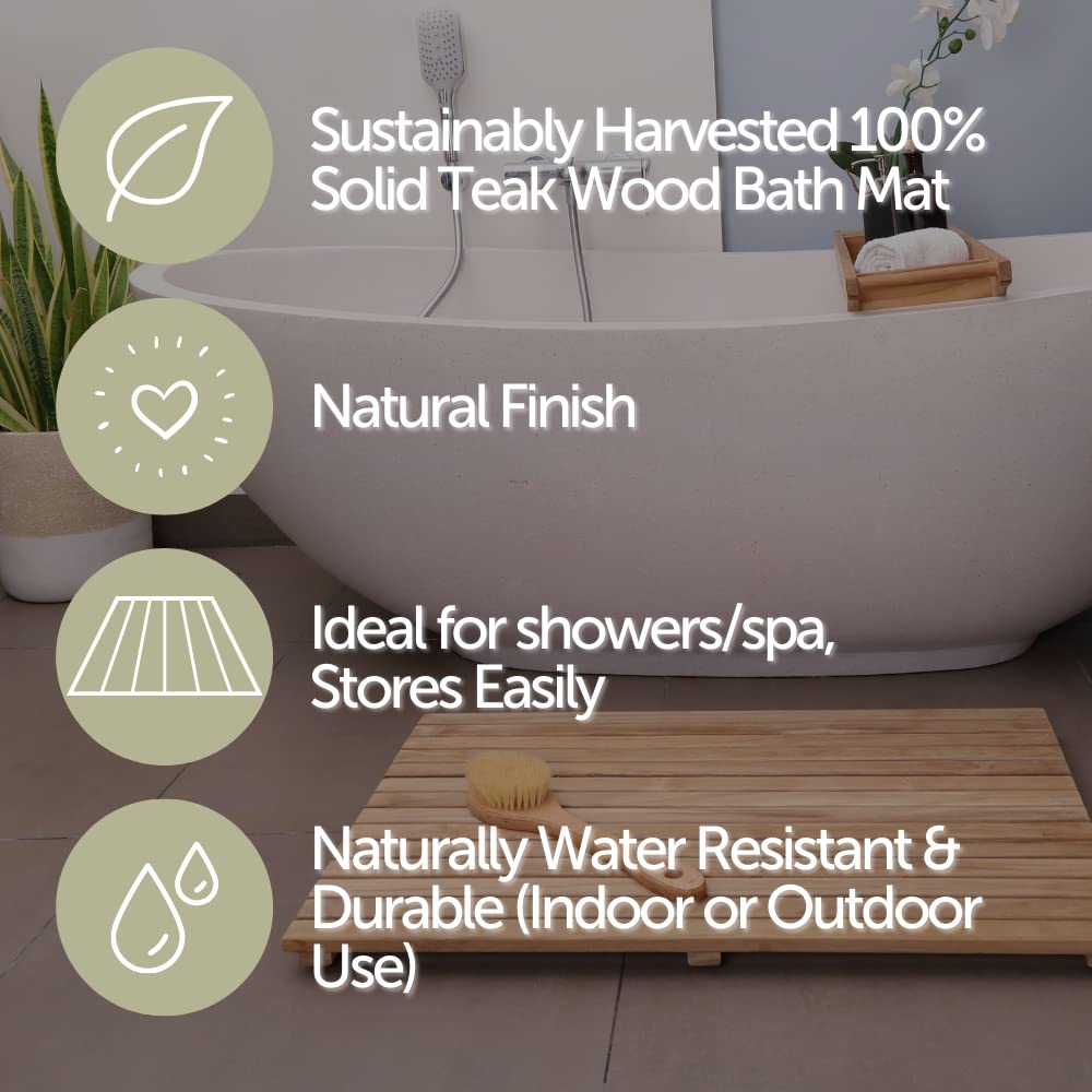 Nordic Style Teak Mat designed for indoor and outdoor use