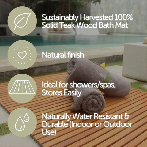 Teak slats dry quickly, keeping floors protected
