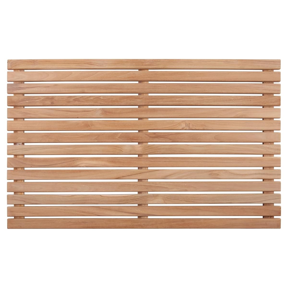 Nordic Style Teak Shower Mat with slats for secure footing and water drainage