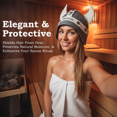 Nordicool sauna hat is ideal for sauna, steam rooms, and banya rituals.