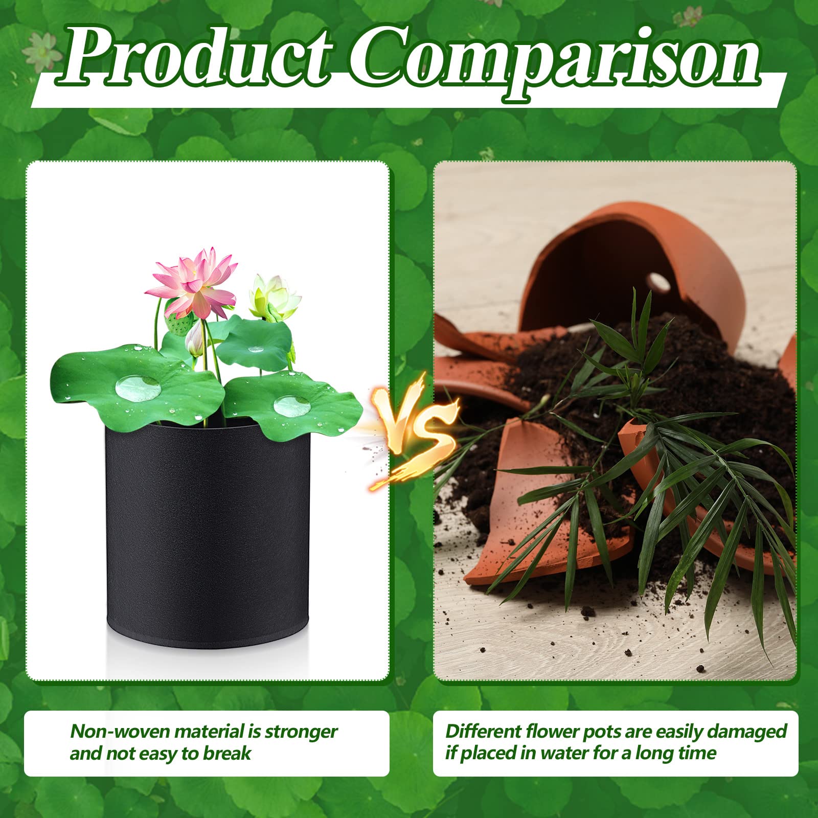 Norme bog plants pots with porous fabric supporting root aeration