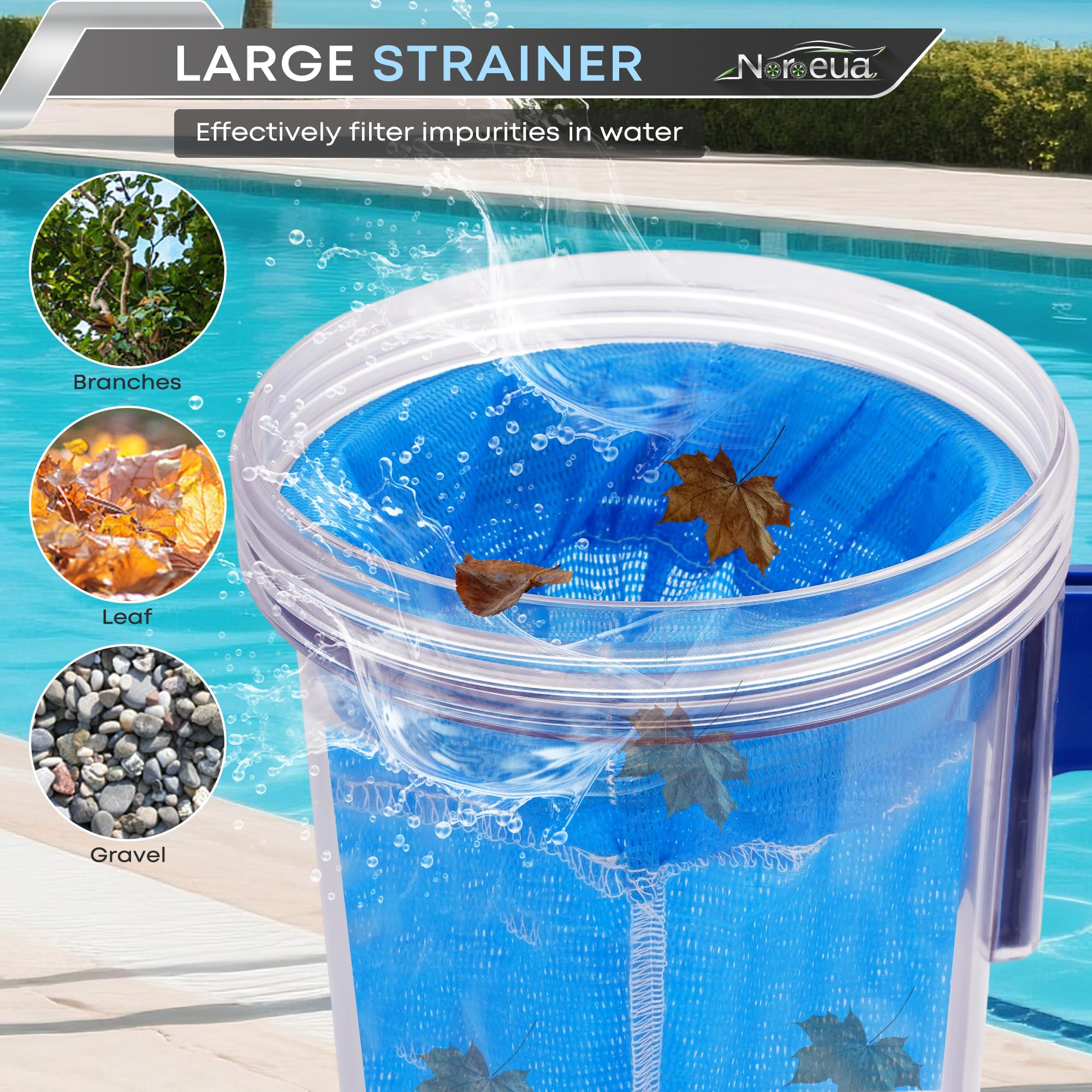Noroeua inline filter canister compatible with popular pool cleaners
