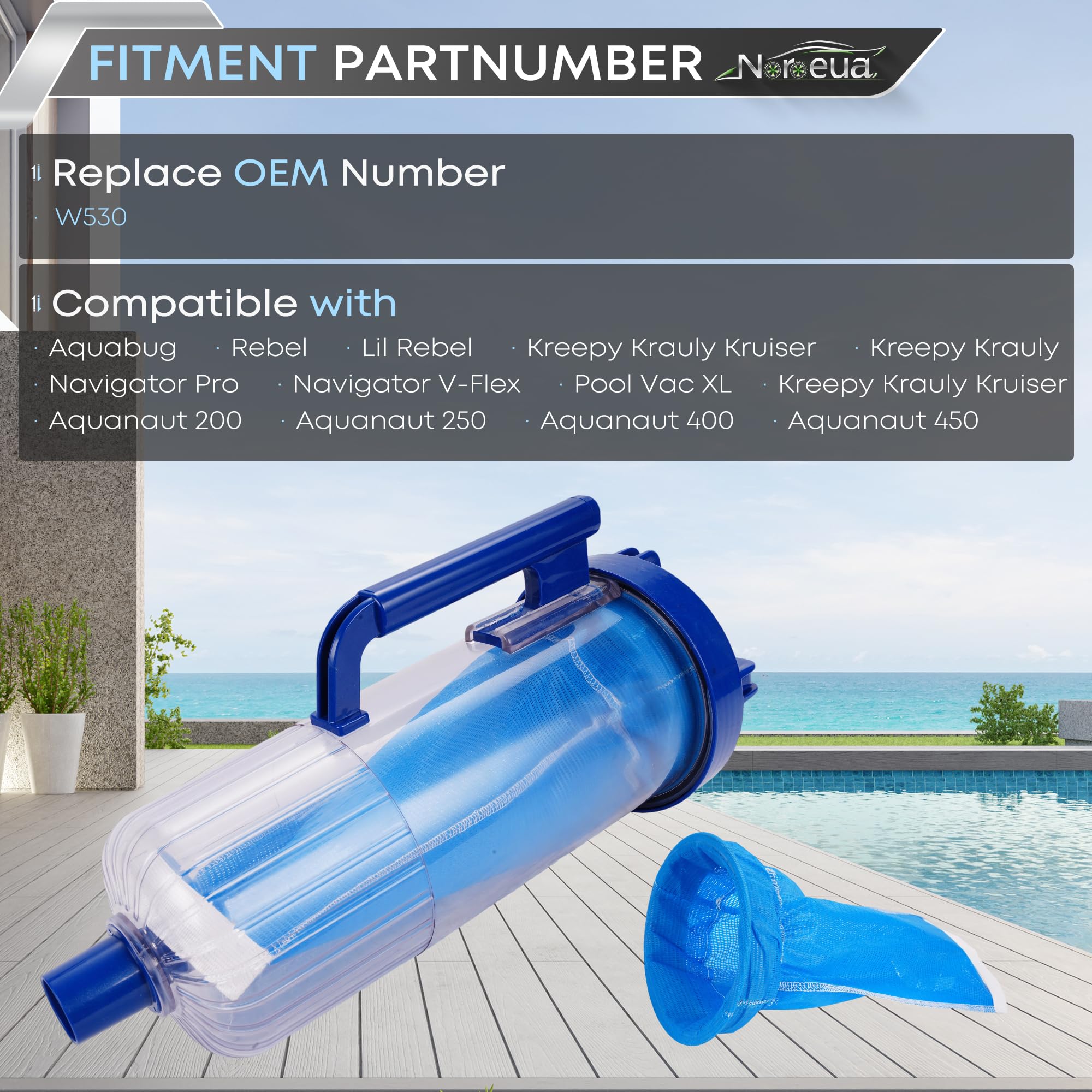 Noroeua leaf canister as a Hayward W530 replacement for seamless compatibility