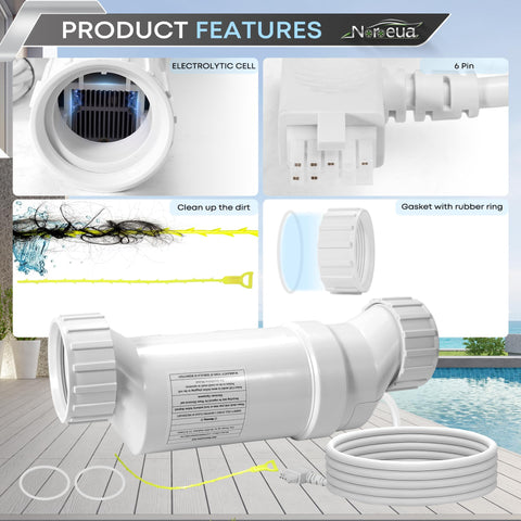 Noroeua Salt Cell T-15 replacement packaging highlights warranty and support.