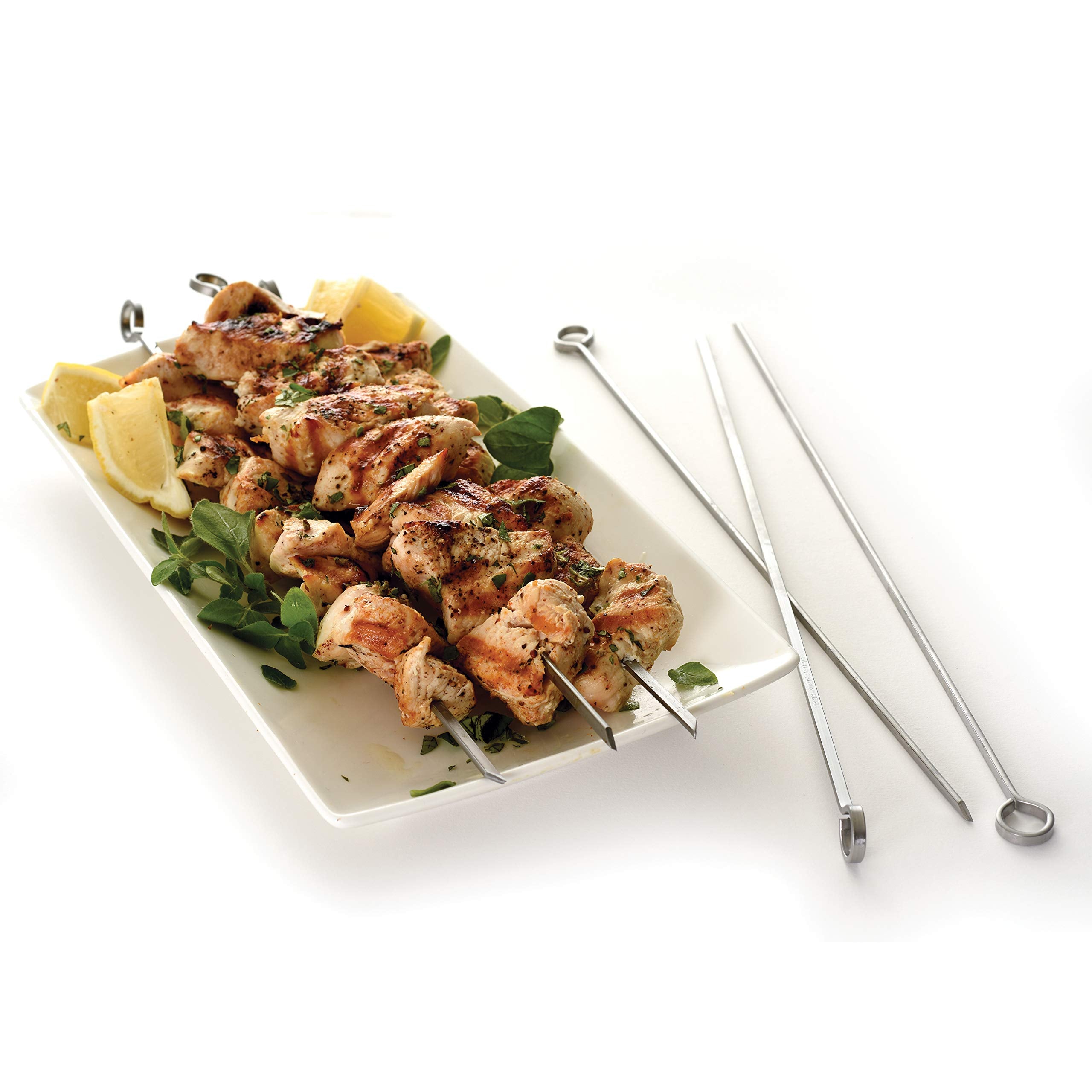 Norpro stainless steel skewers handle beef pork fish and vegetables