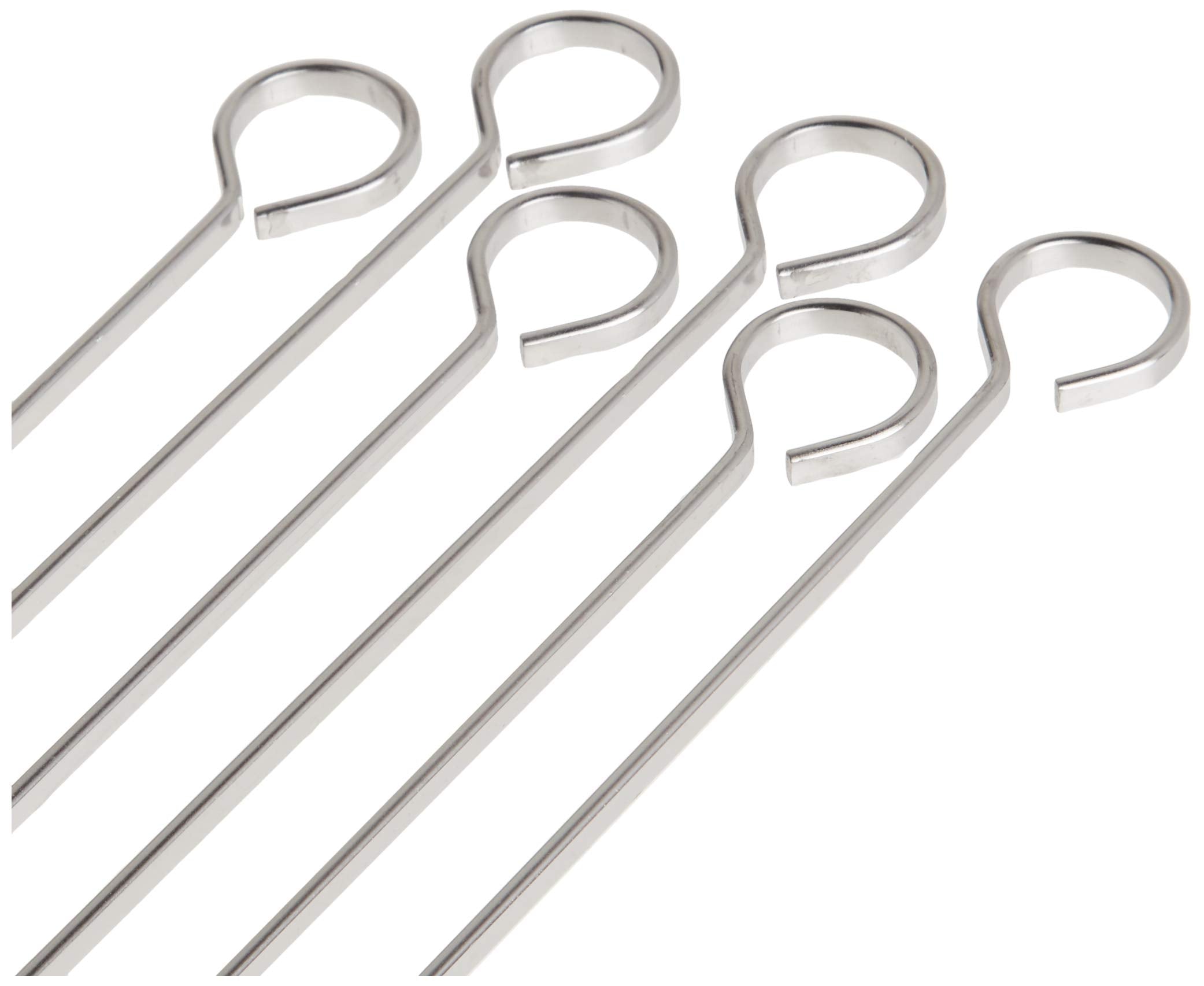 Norpro stainless steel skewers flat design prevents rotation for even cooking