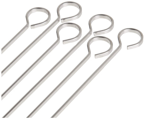 Norpro stainless steel skewers flat design prevents rotation for even cooking