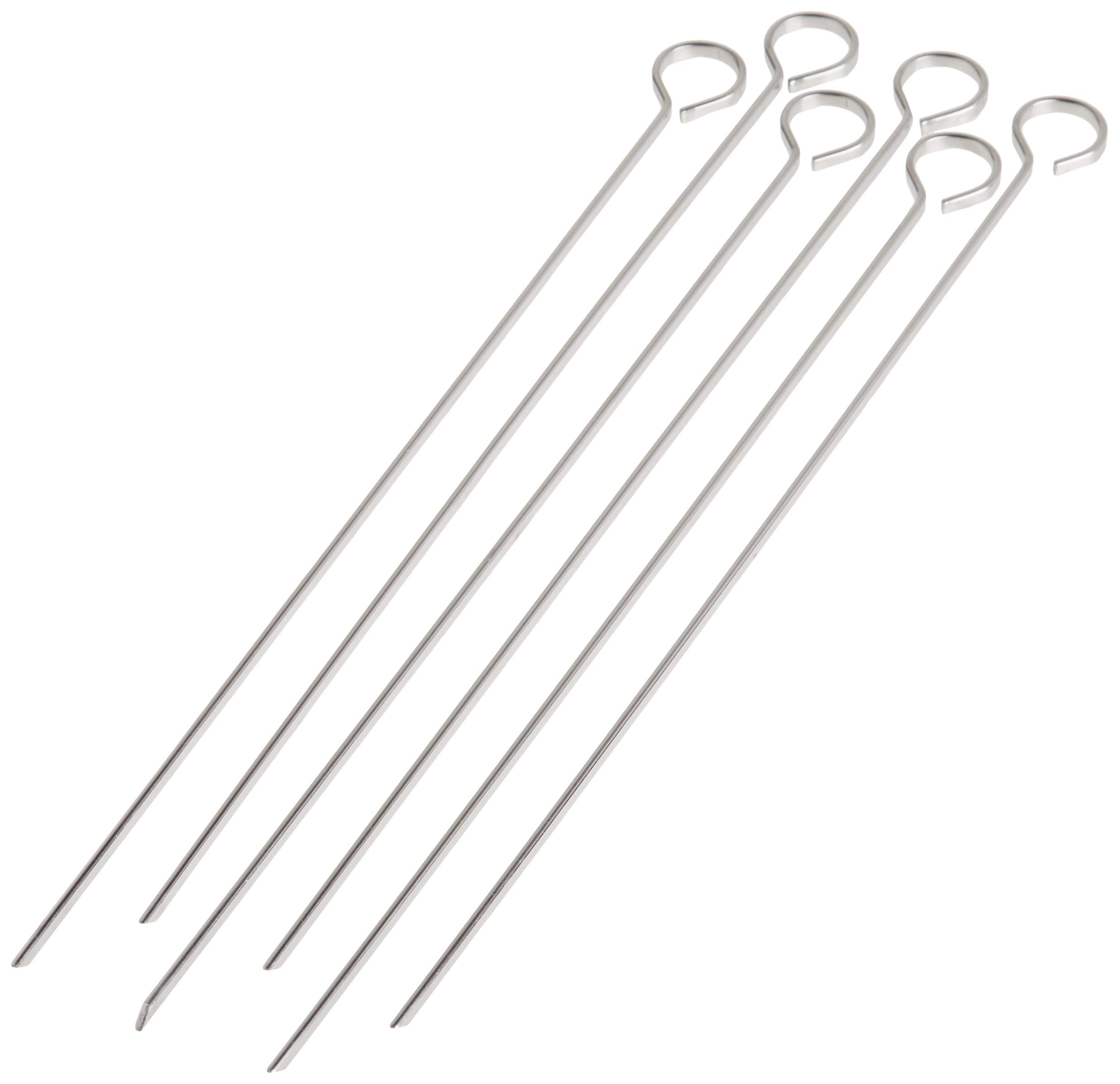 Norpro stainless steel 12-inch skewers flat wide for easy food slide