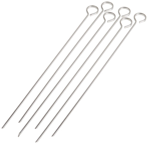 Norpro stainless steel 12-inch skewers flat wide for easy food slide