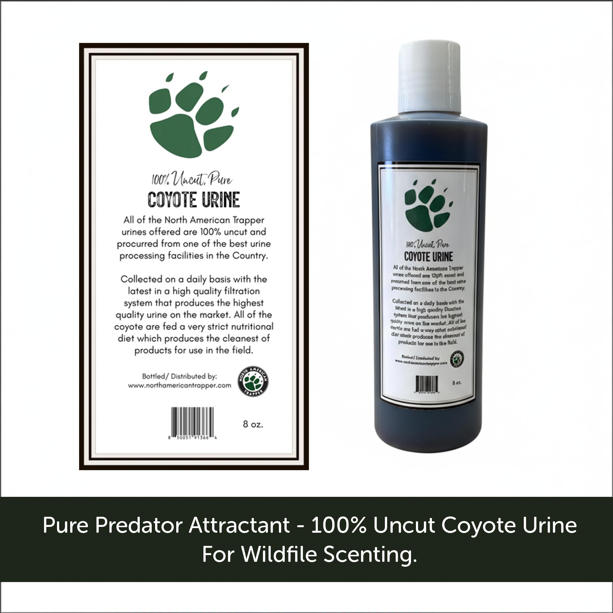 North American Trapper coyote urine cover scent used in field to mask scents.