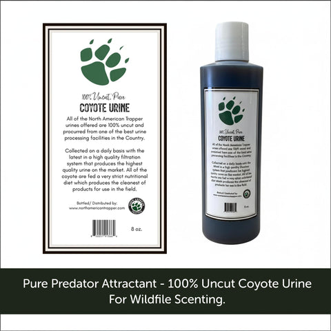 North American Trapper coyote urine cover scent used in field to mask scents.