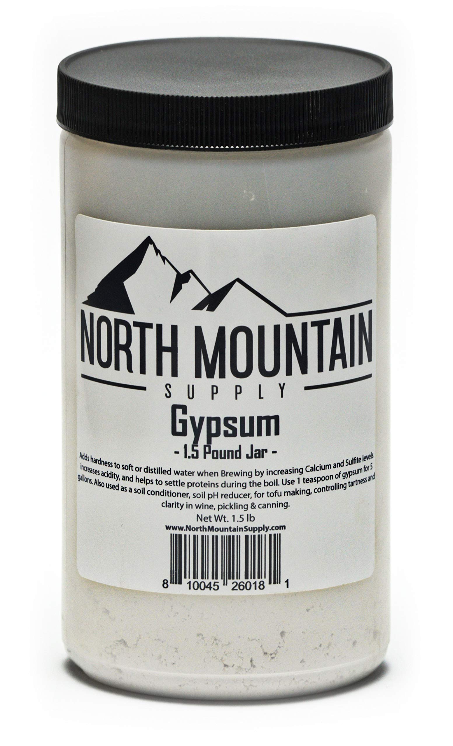 North Mountain Supply gypsum jar with tamper-evident seal for fresh, accurate dosing