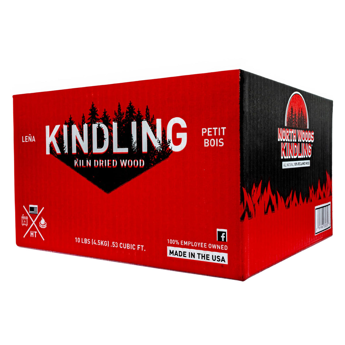 North Woods Kindling 10lbs pack ready for quick campfires and backyard cookouts anywhere