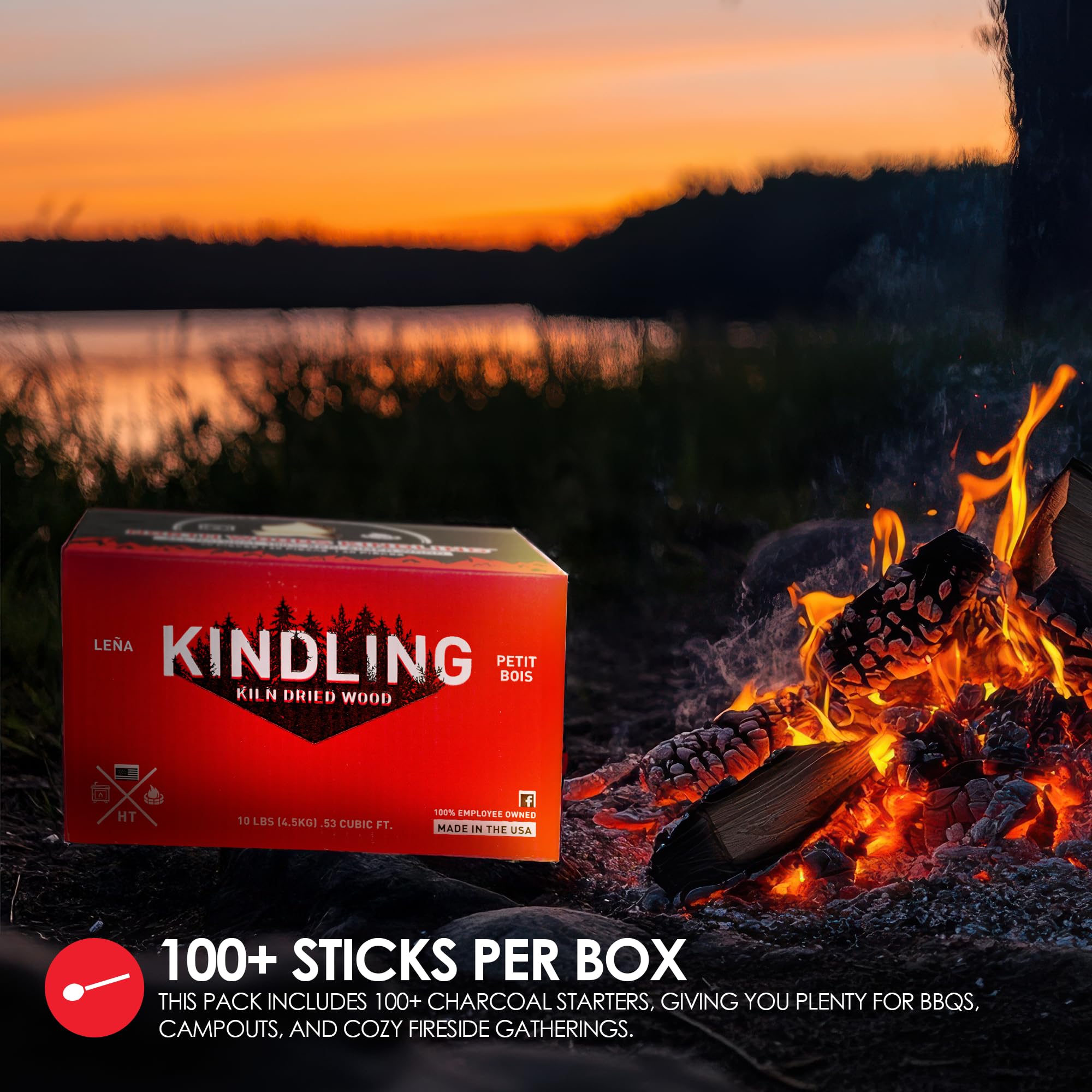 North Woods Kindling burns up to ten minutes for steady flames