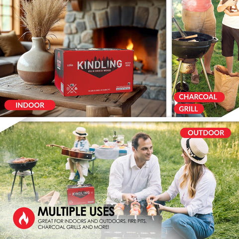 North Woods Kindling is water-resistant for reliable lighting in damp weather