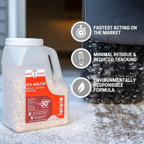 Northern Salt North Pro Heat 12 lb jug ready for winter de-icing.