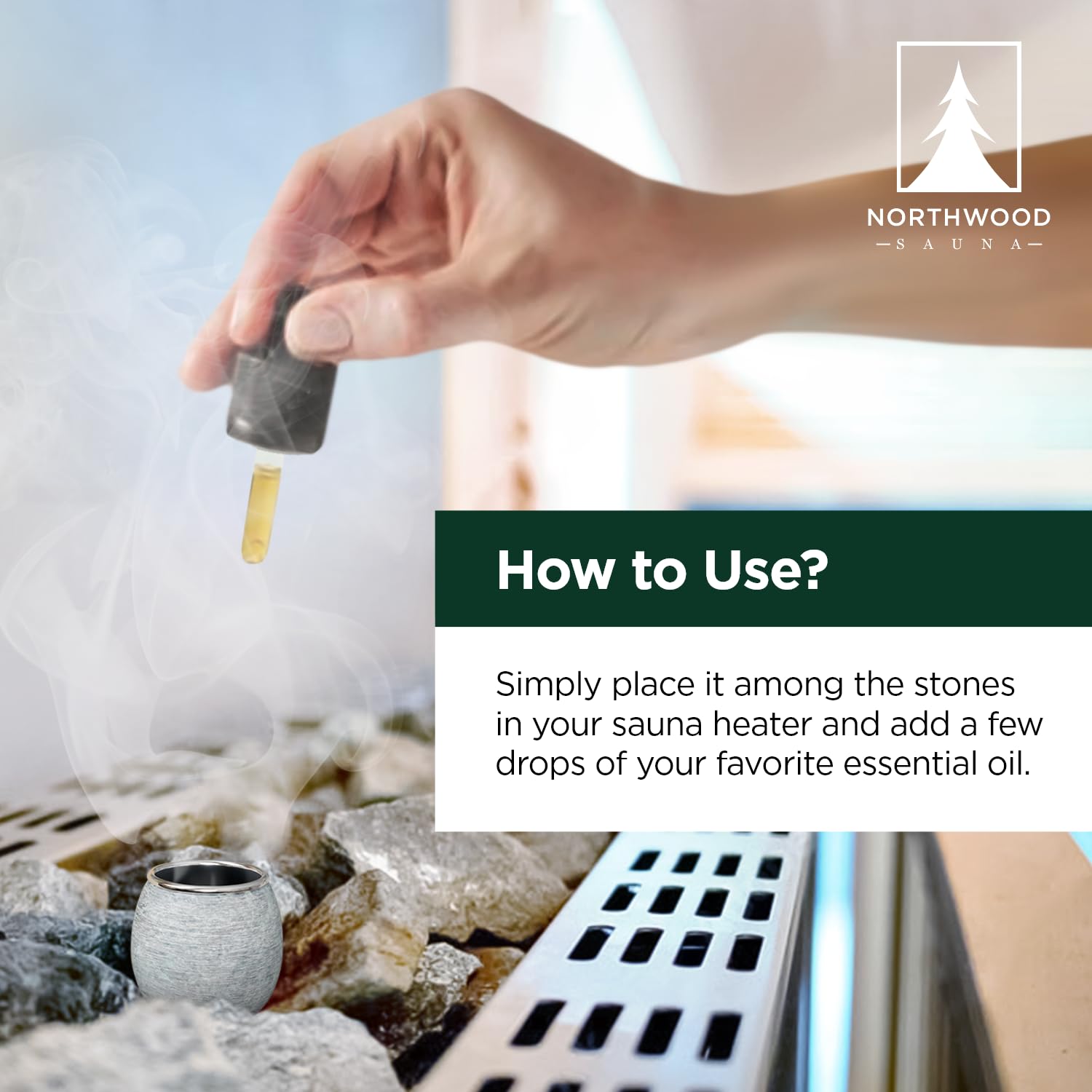 Northwood Sauna aroma stone cup featuring Nordic design and craftsmanship.