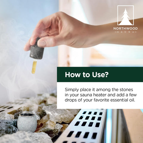 Northwood Sauna aroma stone cup featuring Nordic design and craftsmanship.
