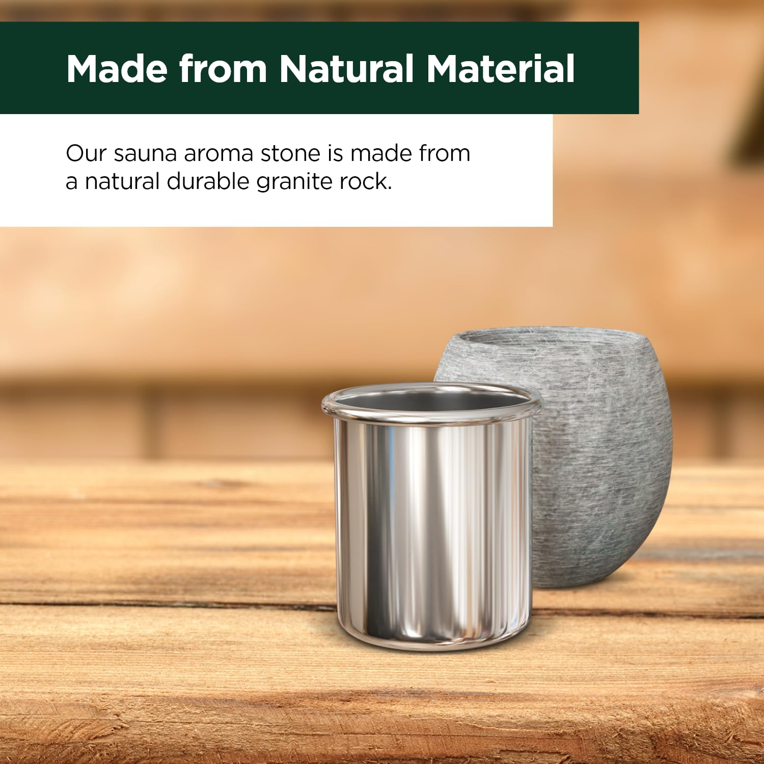 Northwood Sauna aroma stone cup ready for use without installation in sauna.